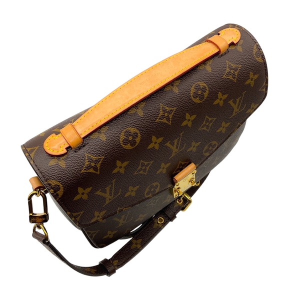 LOUIS VUITTON BROWN MONOGRAM COATED CANVAS POCHETTE METIS HANDBAG - Picture 5 of 16